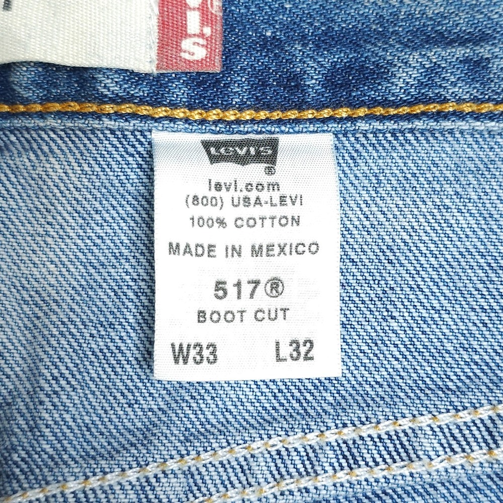 Levi's 517 Boot Cut Jeans Mens 33x32 Medium Wash Workwear Western Distressed Y2K - Picture 9 of 14